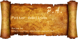 Petter Adelinda névjegykártya